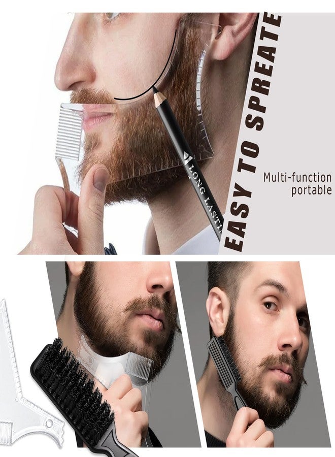 Noerrors Barber Pencil for Lineup Magic Hairline Beard Guide Shaping Pencils Barber Chalk for Design Hairline Razor Trace Black Brown White Barber Pencils Set with Sharpener Ruler Brush for Men - Image 5